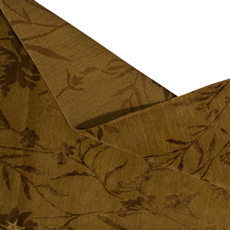 Hand Knotted Floral Area Rug in Straw And Mocha