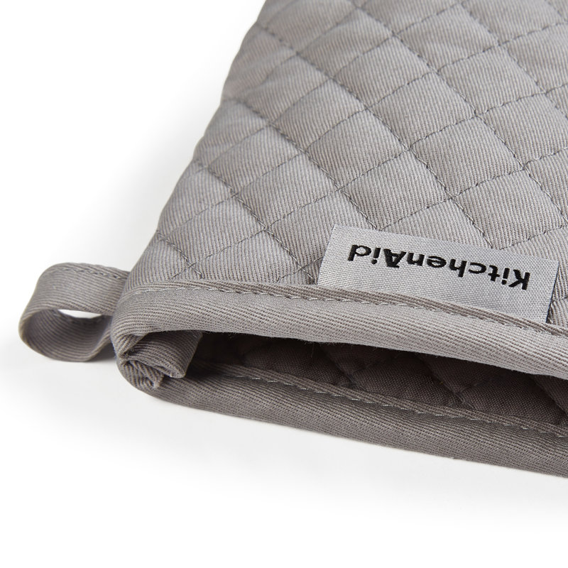KitchenAid Asteroid Solid Textured Mini Oven Mitt, Gray