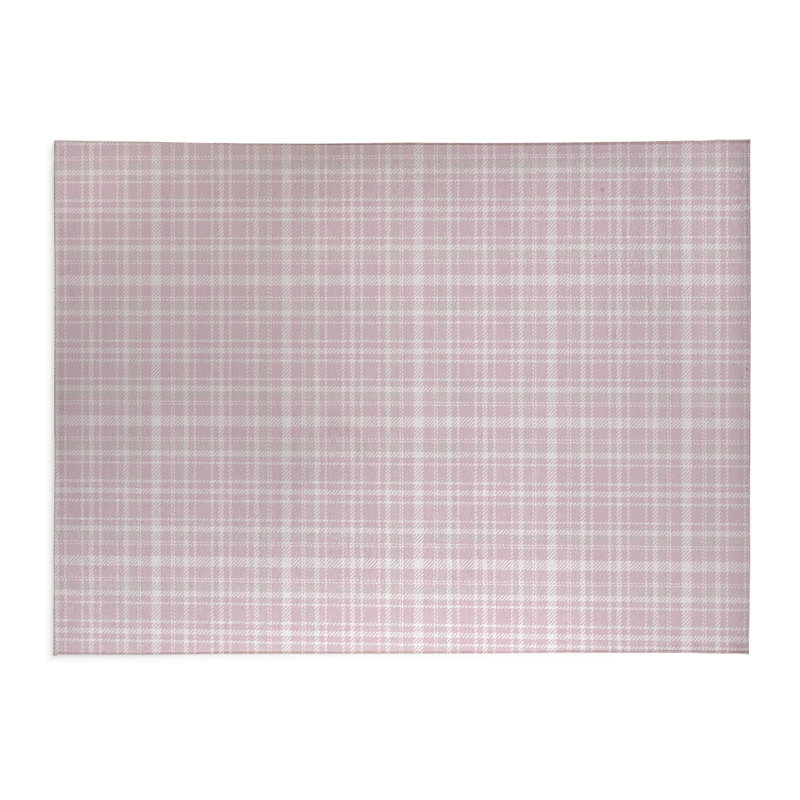 Rocky Tartan Kids Play Mat, Rectangle 36" x 60", Pink