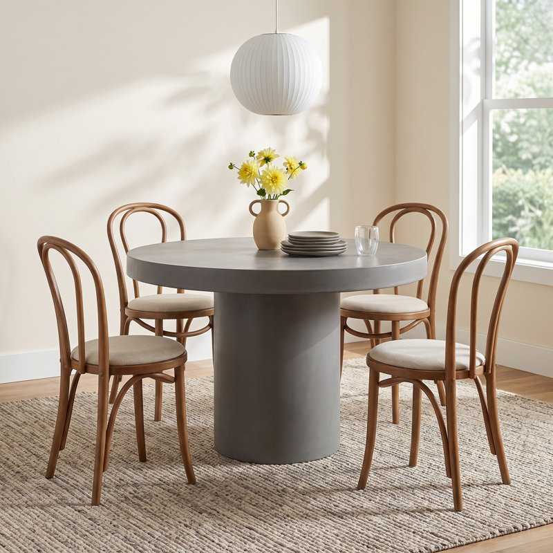 Ruka Round Dining Table, Dark Gray