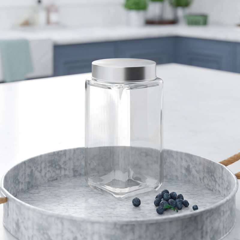 Pot de cuisine carré en verre, H 7 po x l 4,5 po x p 4,5 po