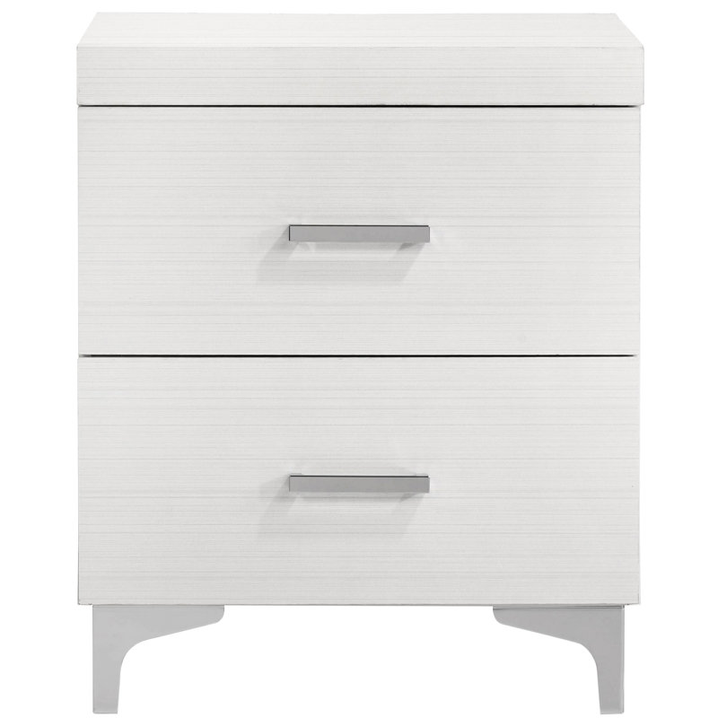 Bedroom 2 Nightstand, White - Classic Style With English Drawers And Metal Glides Nightstand For Convenient Bedside Table Center