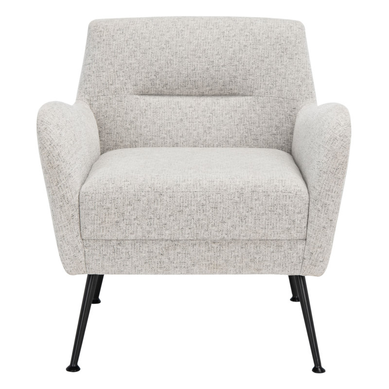 Achilina Upholstered Armchair, Light Gray, Black