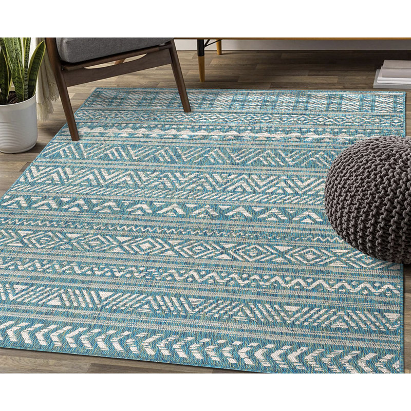 Tapis intérieur / extérieur Jackia, Rectangle 5 pi 3 po x 7 pi 6 po