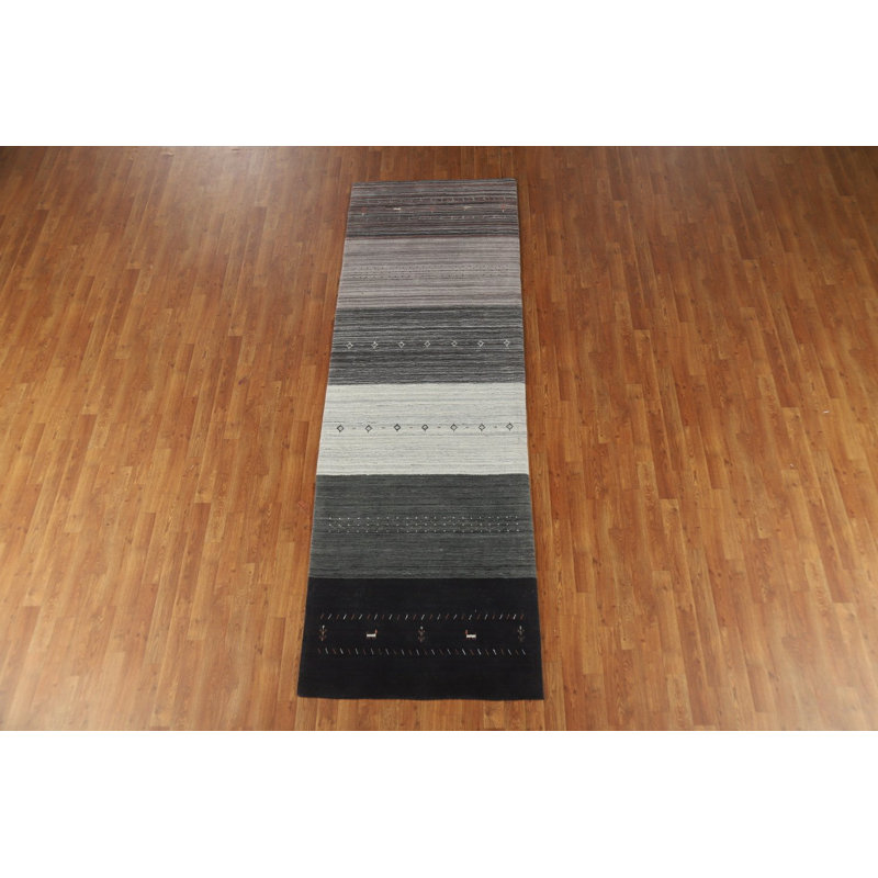 Tapis de couloir indien en laine style animaux Gabbeh 3 x 10