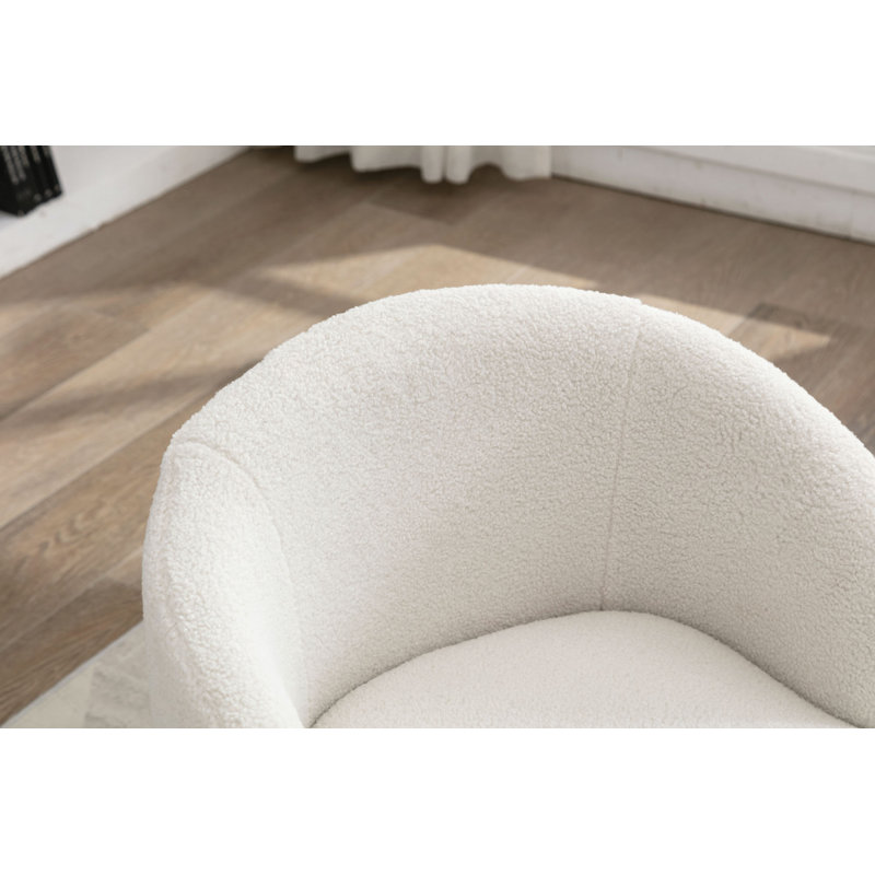 Fauteuil demi-tonneau avec fauteuil Teddy, Tissu ivoire