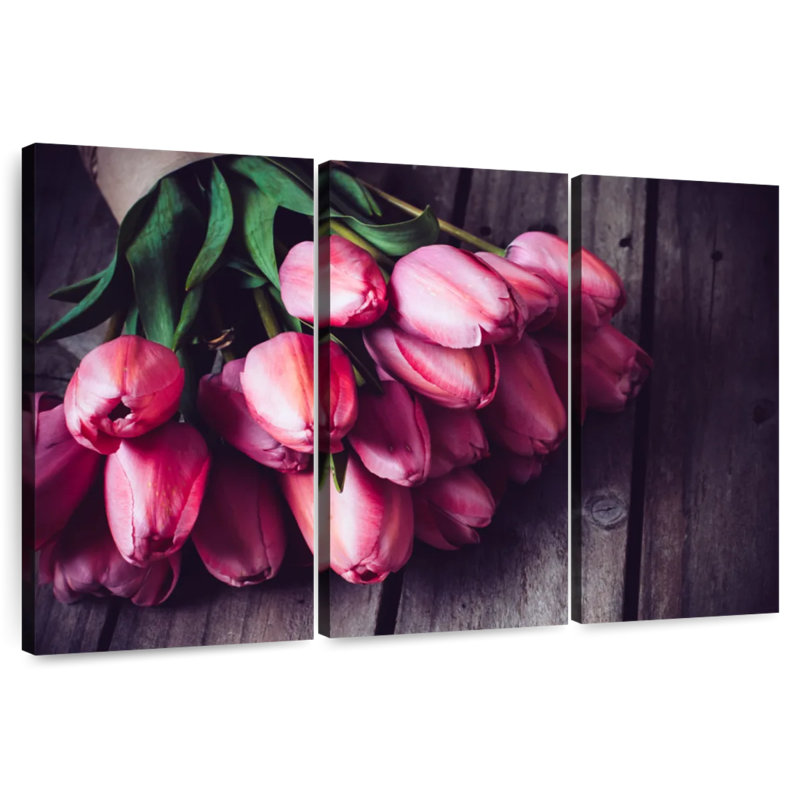 Harnek Fancy Pink Tulips, 48" H x 74" W