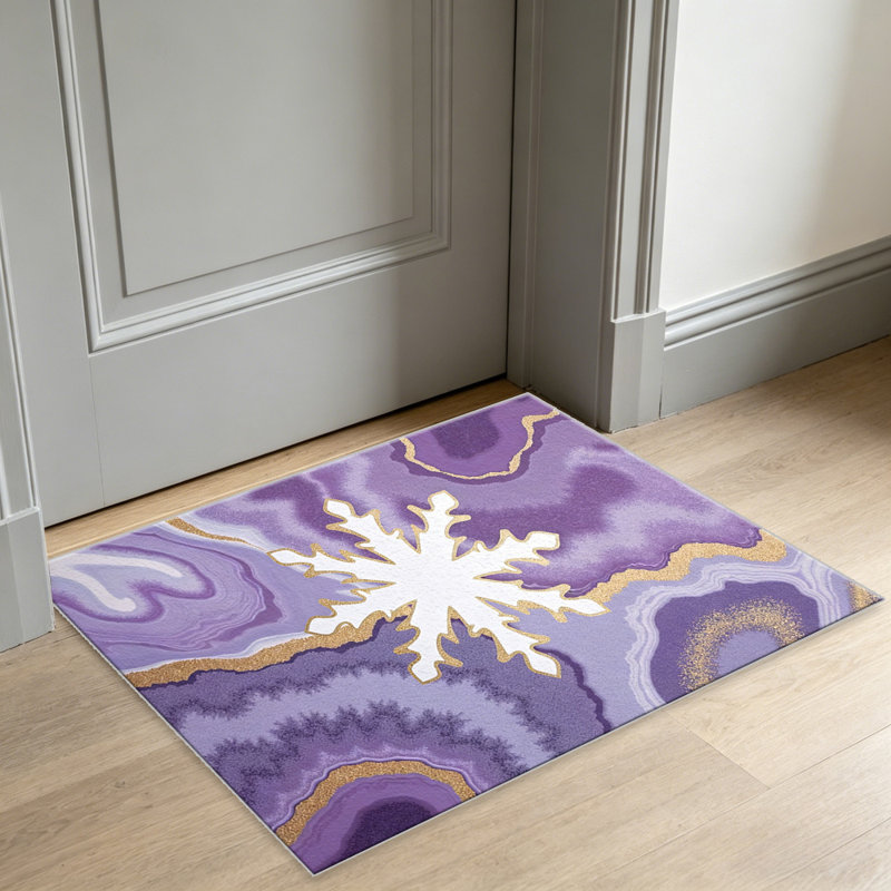 Purple Agate Snowflake   area rugs for Living Room, Soft and Comfortable, Suitable for all seasons, easy to maintain, machine washable Indoor floor mat, Under Table Farmhouse suitable for Bedroom, Dining Room, Study,  Balcony, Home Decor Patio