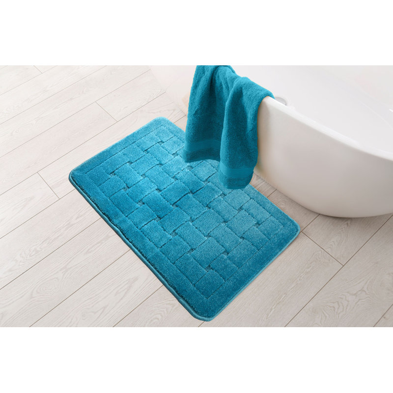 Architha Polypropylene Plastic Non-Slip Bath Mat, Aqua