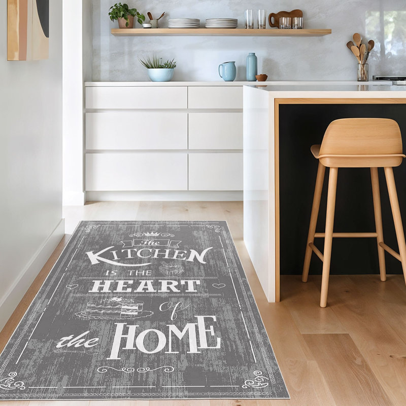 Tapis gris / blanc en polyester tissé à la machine, Rectangle 2 pi x 3 pi 3 po