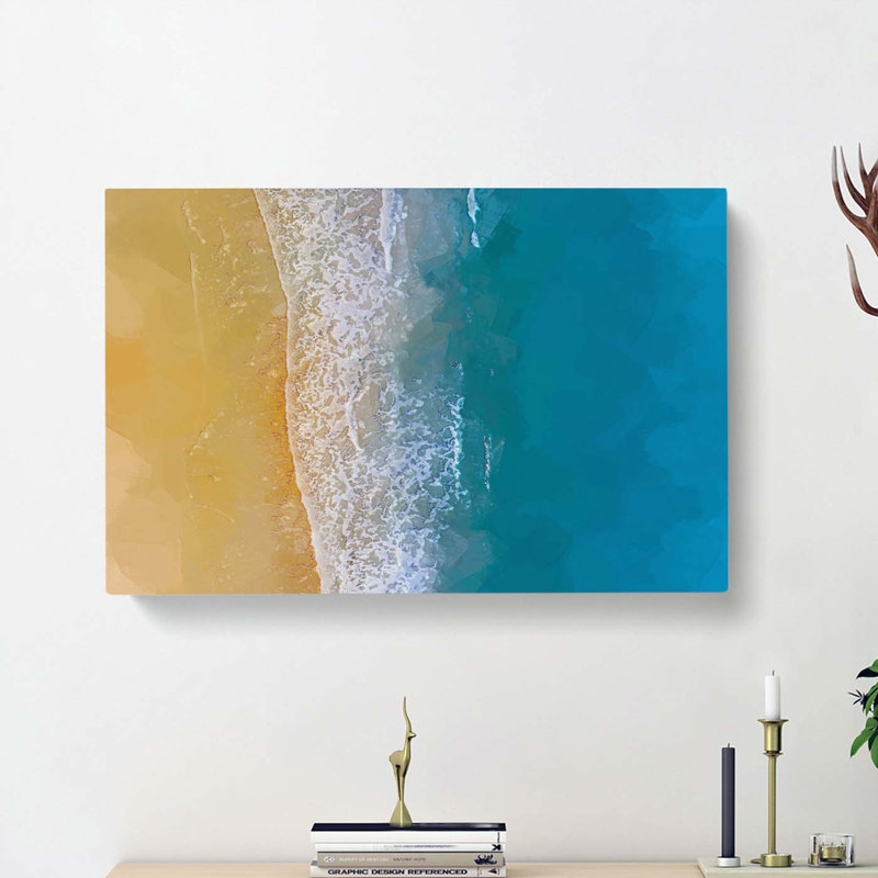 Palm Coast Beach In Florida - Wrapped Canvas Painting, 40cm H x 60cm W x 3cm D