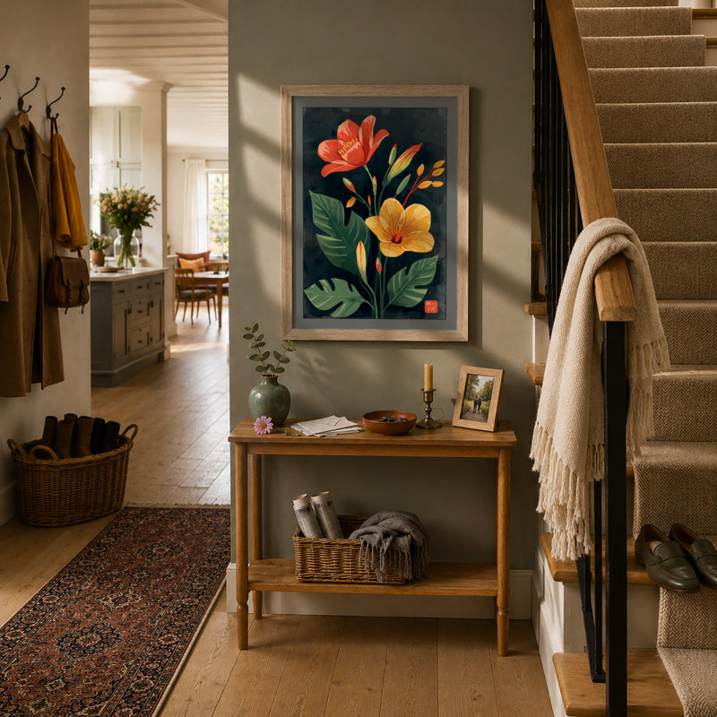 Study Botanical - Framed Print, A2 - 59.4 x 42.0 cm, Oak