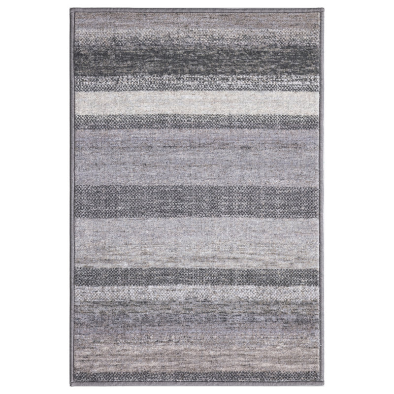 Lyanne Washable Non-Slip Stripped Area Rug, Rectangle 2'2 x 3'3"