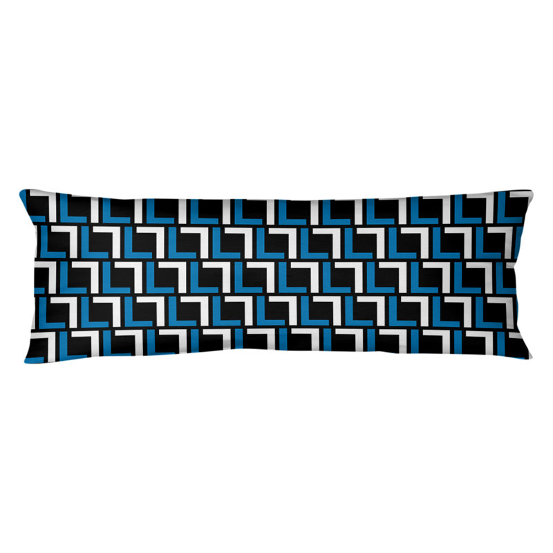 Polyester Medium Pillow, Polyester, Silver/Honolulu Blue/Black