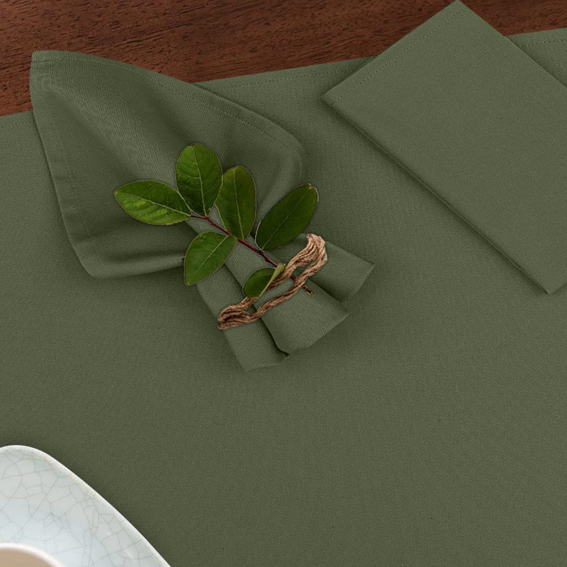 Serviettes en polyester et coton, Martini olive
