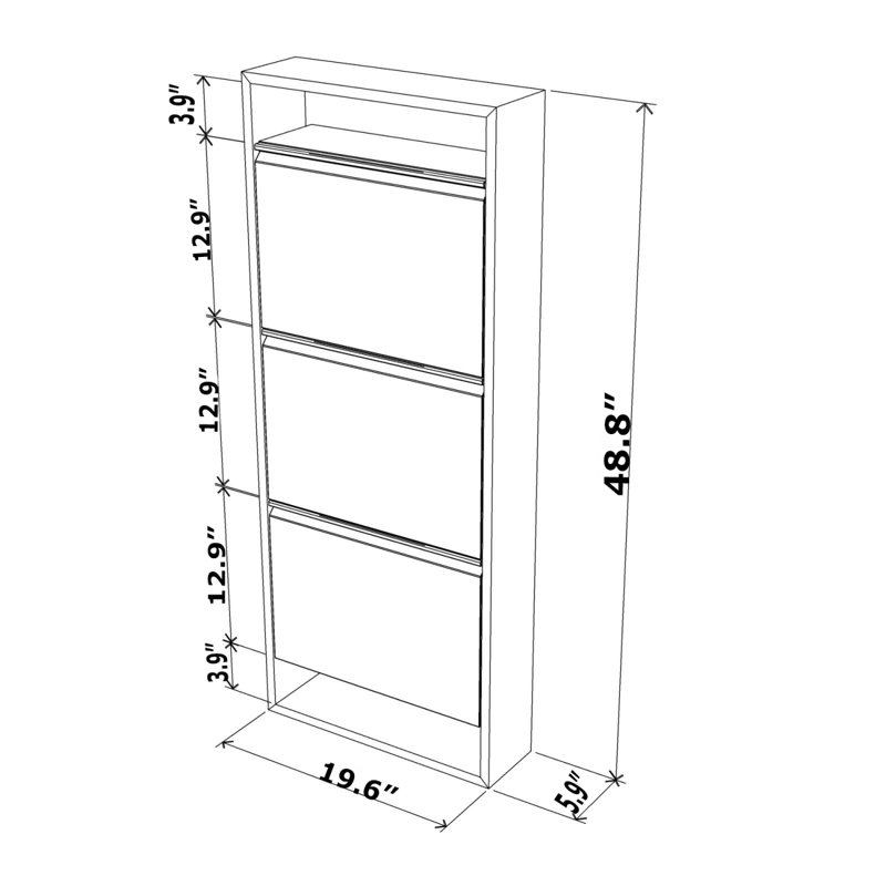 Armoire de rangement pour chaussures Emilsy, Noyer
