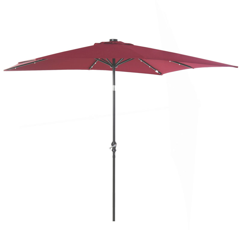 Parasol solaire Sun, parasol de patio éclairé, Rouge
