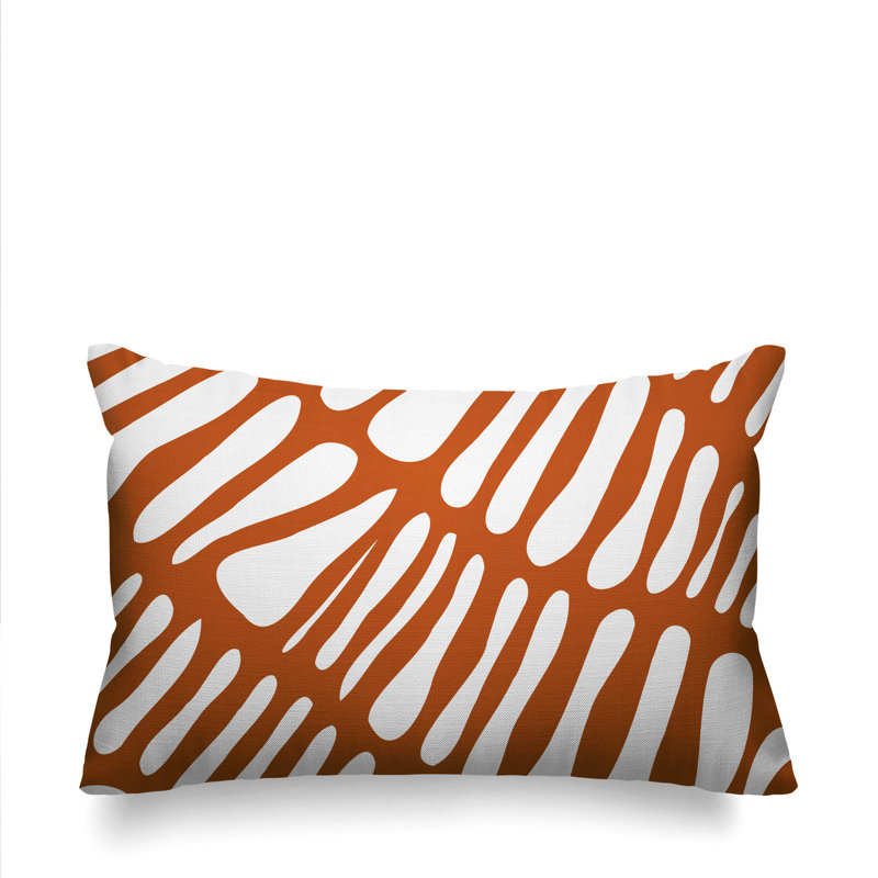 Housse de coussin rectangulaire pour l'extérieur Tribal, Orange brûlé