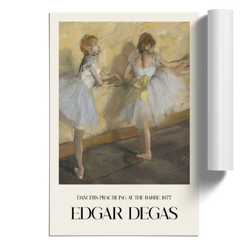 Ballet Ballerina Dancers Practicing at the Bar Print by Edgar Degas - Frameless Print, 42cm H x 30cm W x 0.1cm D