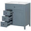 Meuble-lavabo de 30 pouces avec lavabo, meuble-lavabo moderne en bois d'hévéa avec 3 tiroirs et tablette réglable, meuble-lavabo autoportant pour rangement et organisation de salle de bain (Ancien SKU: N725P350819E)