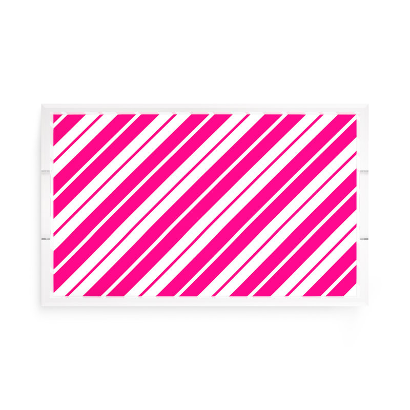 Plateau décoratif rectangulaire Candy, 22.5"W x 14.5"D x 2"H, Rose millennial