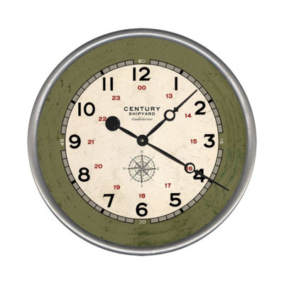 Horloge murale 15 "Century Shipyard Compass