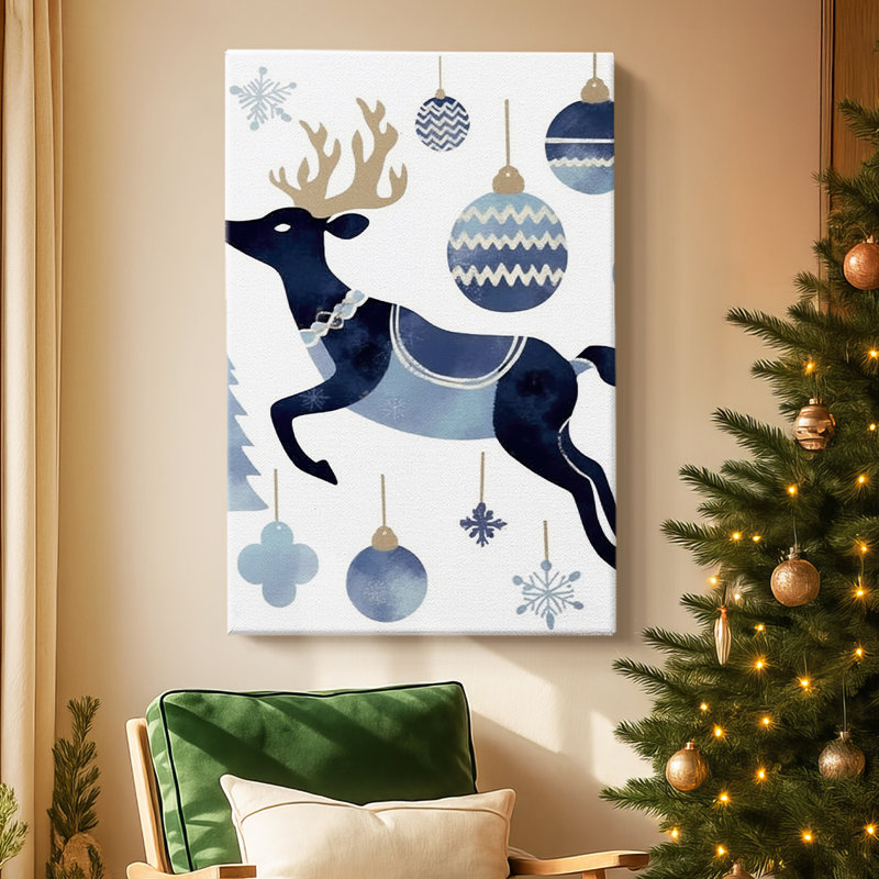 Cloches givrées à minuit - Toile tendue avec châssis de qualité supérieure, H 48 po x l 32 po