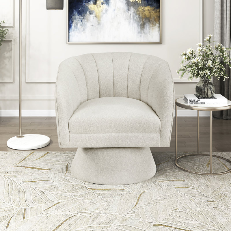 Chaise pivotante Charley, Beige Boucle