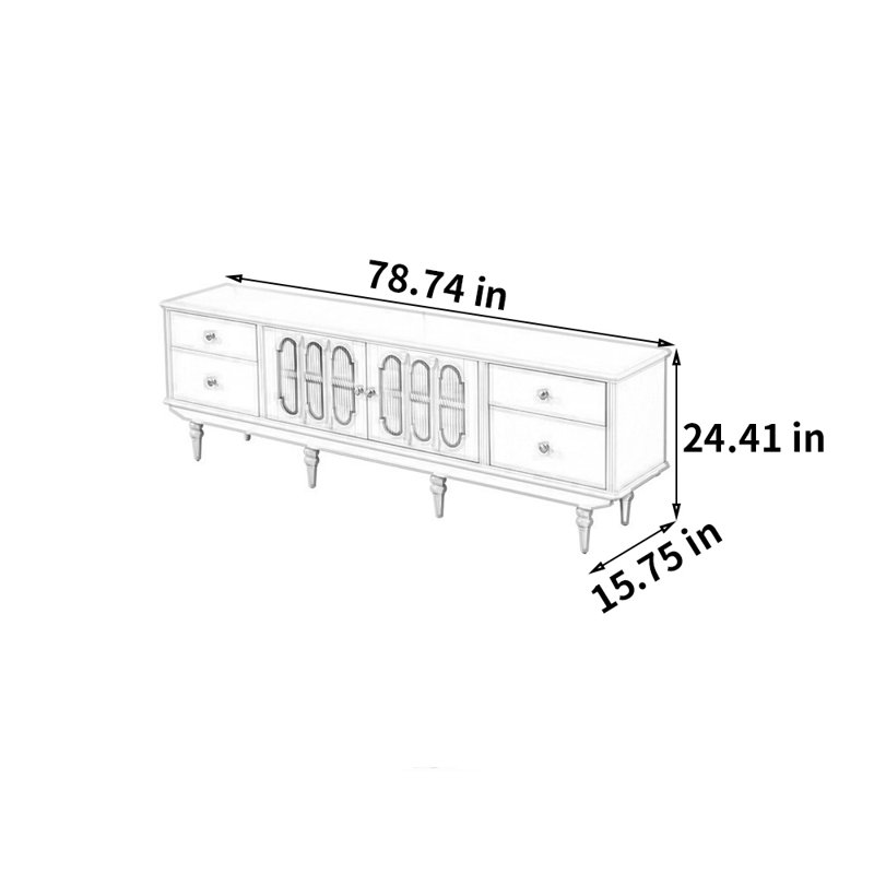 Meuble télé français de style crème rétro, 78.74"