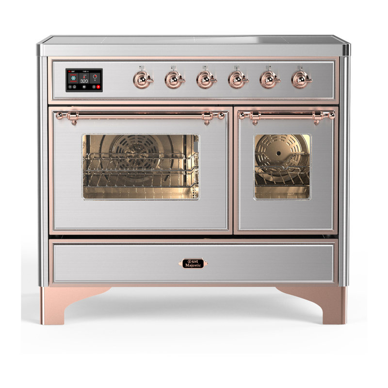 Majestic III Series 40 Inch Induction Range with 6 Induction Elements in Stainless Steel (Copper Trim), Stainless Steel