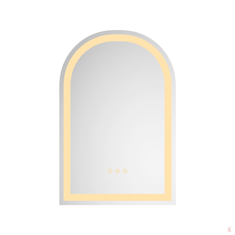 Miroir de salle de bain mural à DEL avec luminosité élevée et fonction anti-buée séparément, 30 po x 20 po, Doré