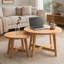 Ensemble de 2 tables basses gigognes rondes, tables de bout empilables en forme de X pour le salon, la chambre à coucher et le balcon-945262287