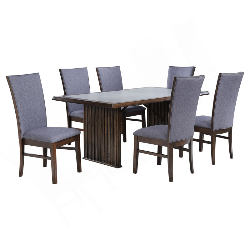 Wawona Brown 7-Piece Rectangular Dining Table Set