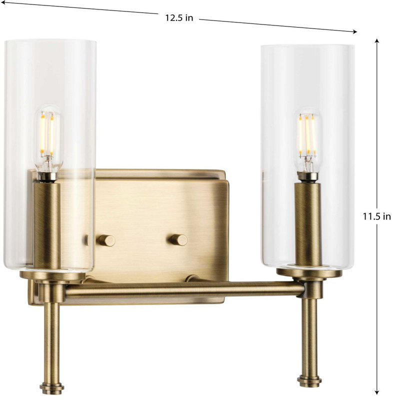 Ralaigh 2 - Light Dimmable Vanity Light, Vintage Brass