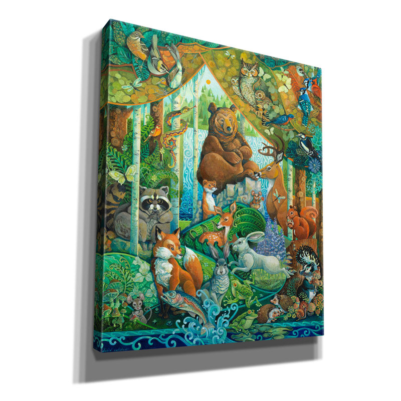 «Woodland Scene» par David Galchutt, art mural sur toile, H 24 po x l 20 po x P 0,75 po