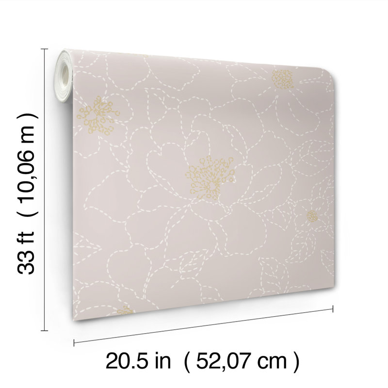 Double rouleau floral Camariya, Mauve