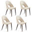 Chaise rembourrée moderne en velours courbé (blanc)-2075046512