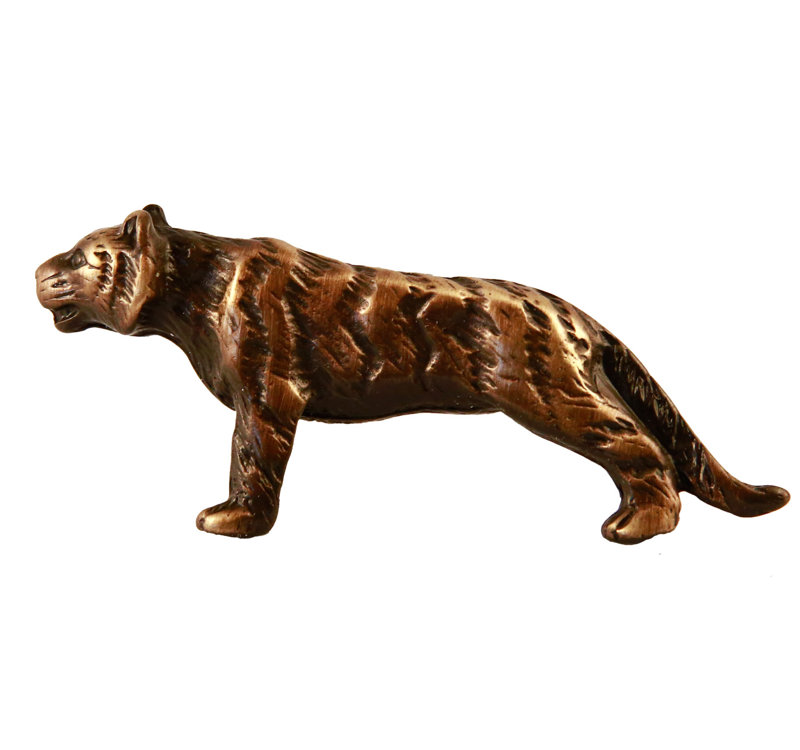 Oversized 2 3/4" Length Tiger Knob, Antique Brass