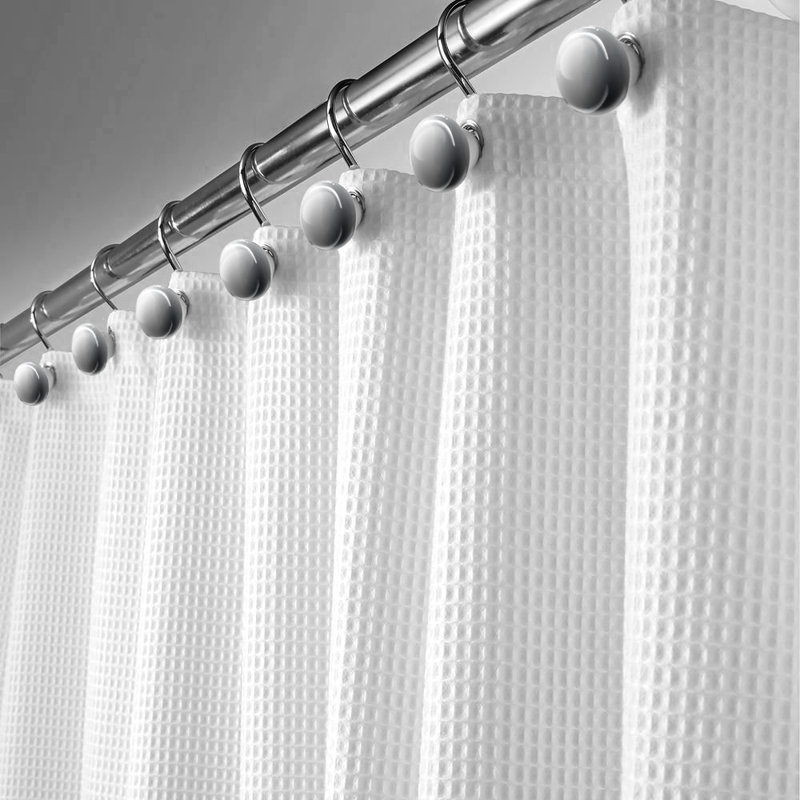 Rideau de douche simple gaufré Waffle, Gris