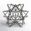 Wire Star Black/Gold Iron Sculpture