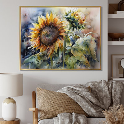Yellow Sunflower Symphony IV - Sunflower Framed Prints