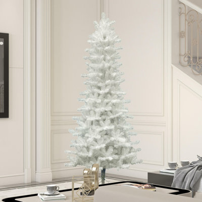 Arbre de Noël artificiel pin blanc cristal