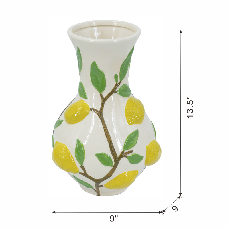 9X9x13.5" Lemon Vase