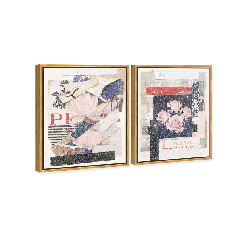 Milano Collage Set Set by Oliver Gal, 17"H x 21"W, Gold Floater Frame