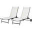 Ensemble de 2 chaises longues d'extérieur avec 5 positions réglables et roues pour la piscine
