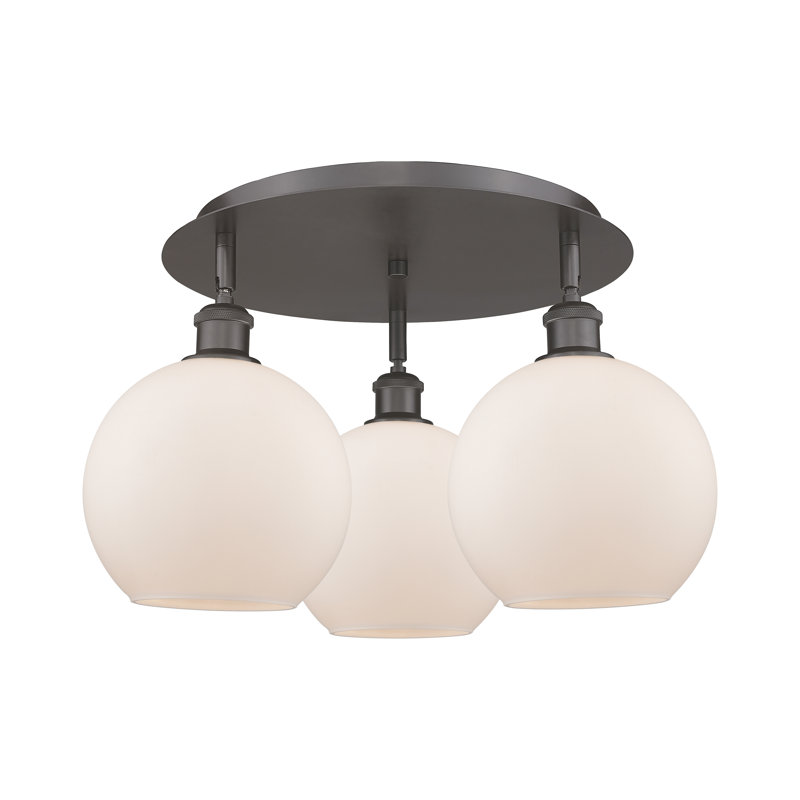 Ellington Glass Flush Mount, Matte White, Oil Rubbed Bronze