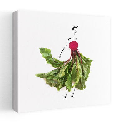 Whimsical Beetroot Fashion Elegant Minimalist Modern Wall Art Print