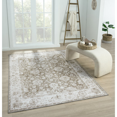 Remington Washable Brown Area Rug
