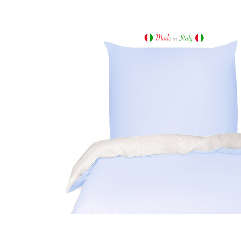 Cotton Duvet Set, Kingsize - 2 Pillowcases (80 x 80cm), Azure/Cream
