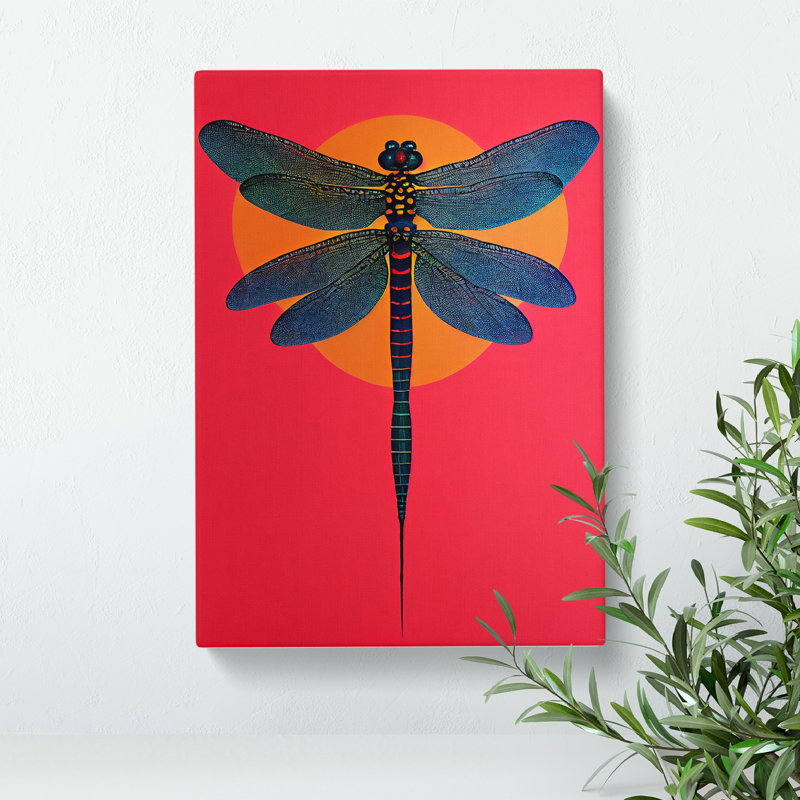 Bold Dragonfly - Print, No Matte, 50cm H x 35cm W x 3cm D, Wrapped Canvas